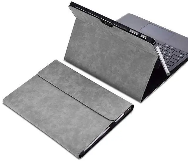 Main image of xisiciao Protective case for Surface Pro 7/7+ / 6/5 / 4 with Pen Holder, Multiple Angle Polyester Slim Light Shell Cover, Compatible with Type Cover Keyboard (12.3", Gray)