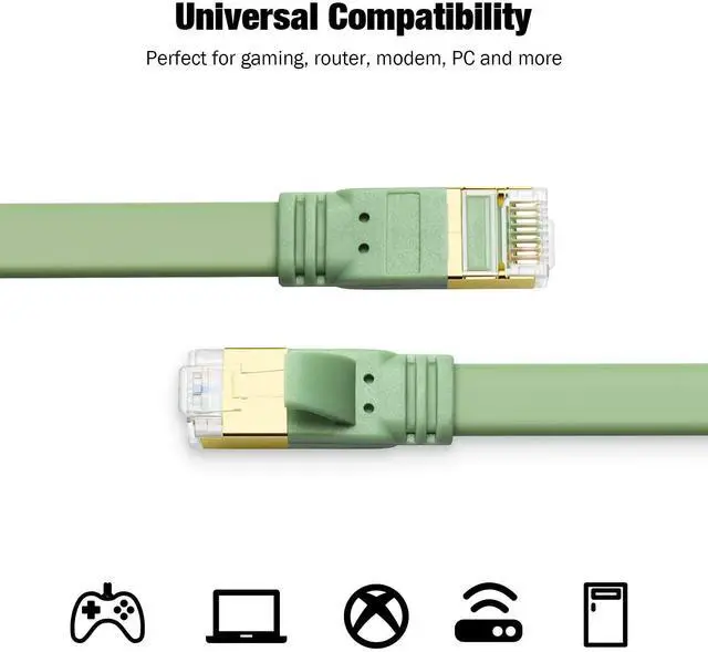 Alt view image 5 of 5 - Yauhody CAT 8 Ethernet Cable 15ft (5 Pack) Morandi Colors, High Speed 40Gbps 2000MHz CAT 8 Flat Gigabit Internet Network RJ45 LAN SFTP Patch Cable Cord for Gaming/PS5/PS4/PC/Router/Modem(15ft 5Pack)