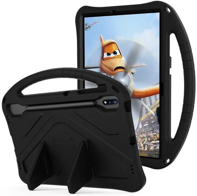 Main image of YRH Kids Case for Samsung Galaxy Tab S10 Plus/Tab S9 FE Plus/Tab S9 Plus 12.4 inch, EVA Shockproof Cover with Handle Stand, Black