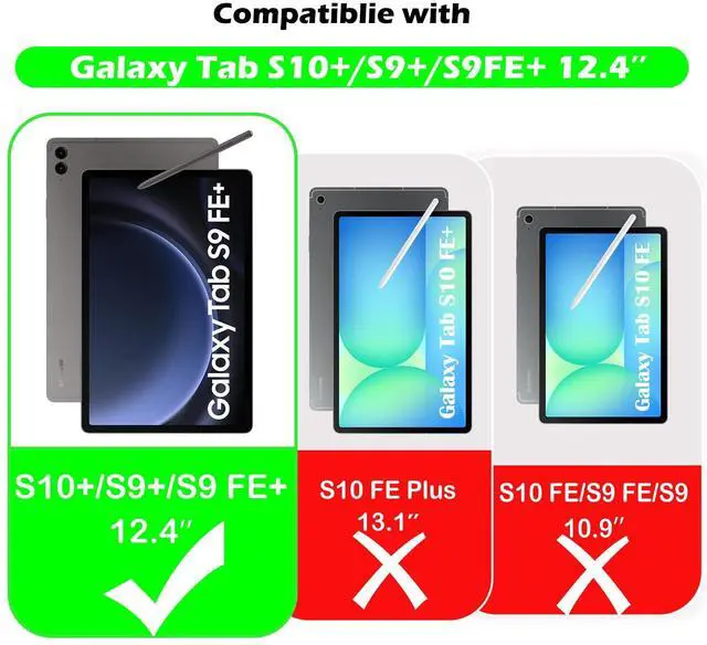 Alt view image 2 of 5 - YRH Kids Case for Samsung Galaxy Tab S10 Plus/Tab S9 FE Plus/Tab S9 Plus 12.4 inch, EVA Shockproof Cover with Handle Stand, Black