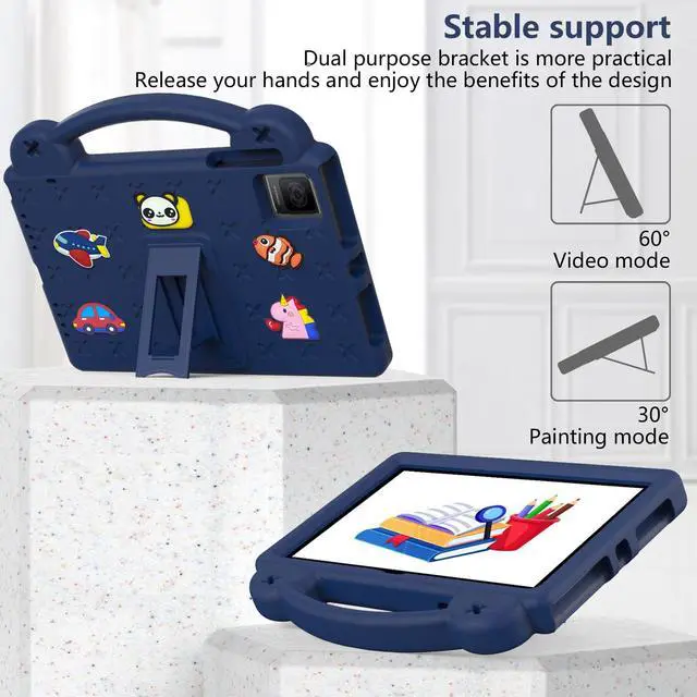 Alt view image 3 of 5 - YRH for Revvl Tab 5G Tablet Case Kids 2023, EVA Shockproof Cover for Tmobile Revvl Tab 5G 10.36 inch Tablet Case, with Stand Handle Figures, Navy