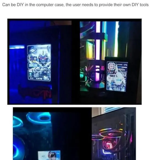 Alt view image 3 of 5 - Yunseity Computer Temp Monitor, AIDA64 PC CPU Hard Disk Real Time Data Monitor, 3.5 Inch USB Mini Screen PC Sensor Panel Display with USB Type C Port (Black)