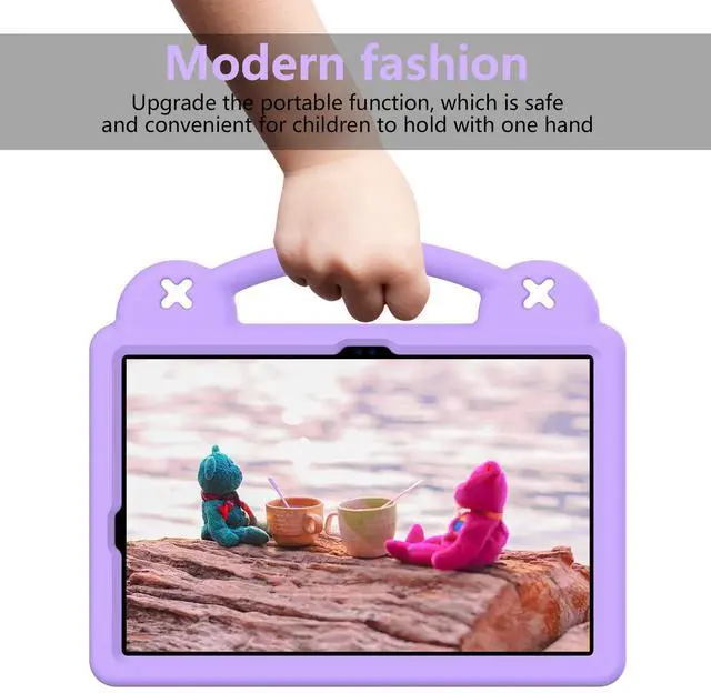 Alt view image 4 of 5 - YRH for Galaxy Tab S9 FE/S10 FE Case 10.9-inch, Kids EVA Boys Girls Cover with Stand Handle Dolls for Samsung S9 FE/S10 FE Tablet Case, Purple