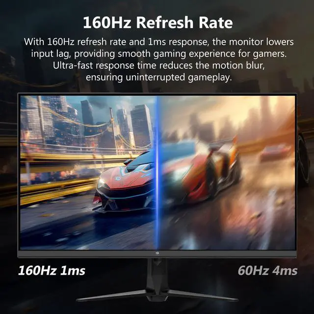 Alt view image 3 of 5 - 4K Monitor, Z-Edge 27 inch IPS Monitor, UHD 3840x2160 IPS Computer Monitor, 450 cd/m2, 160Hz Refresh Rate, 1ms Response Time, G274K Ultra-Thin Bezel, FreeSync