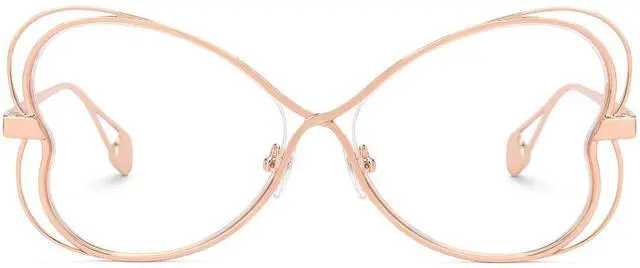 Main image of Zeelool Geometric Glasses Metal Eyewear for Women Blue Light Blocking Glasses Anti Eyestrain Glasses ZJGM405125-01 Gold