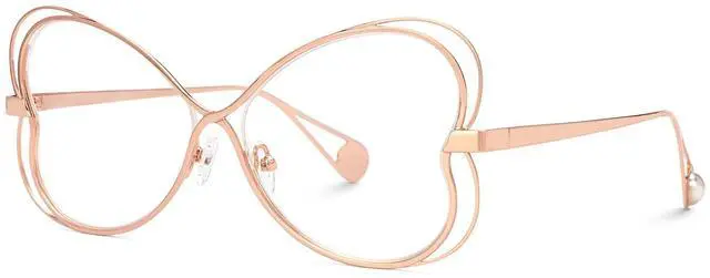 Alt view image 2 of 5 - Zeelool Geometric Glasses Metal Eyewear for Women Blue Light Blocking Glasses Anti Eyestrain Glasses ZJGM405125-01 Gold