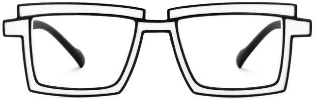 Main image of Zeelool Rectangle Glasses Stylish Eyewear for Women Blue Light Blocking Glasses Anti Eyestrain Glasses ZJGP094654-05 White