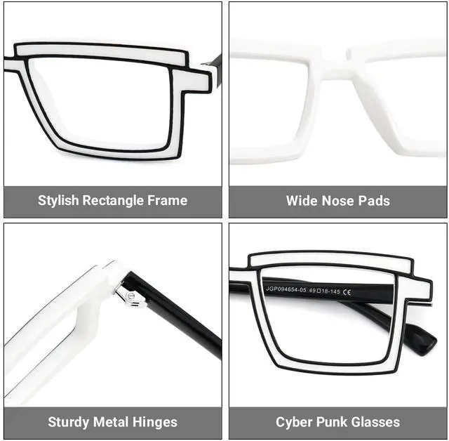 Alt view image 3 of 5 - Zeelool Rectangle Glasses Stylish Eyewear for Women Blue Light Blocking Glasses Anti Eyestrain Glasses ZJGP094654-05 White