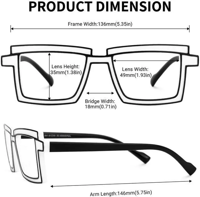 Alt view image 4 of 5 - Zeelool Rectangle Glasses Stylish Eyewear for Women Blue Light Blocking Glasses Anti Eyestrain Glasses ZJGP094654-05 White