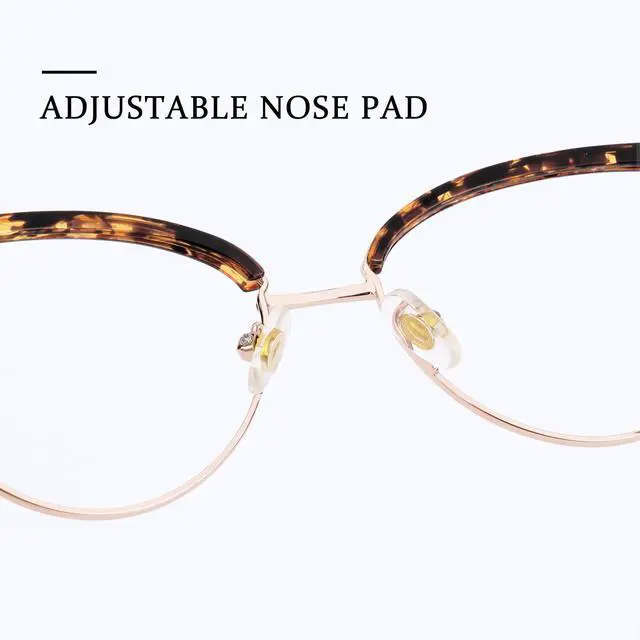 Alt view image 4 of 5 - Zeelool Cat Eye Blue Light Blocking Glasses Metal Frame for Women ZJGX672183-02B Tortoise