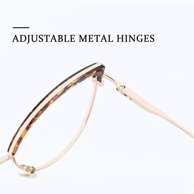 Alt view image 5 of 5 - Zeelool Cat Eye Blue Light Blocking Glasses Metal Frame for Women ZJGX672183-02B Tortoise