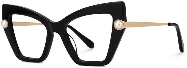 Alt view image 2 of 5 - Zeelool Cat Eye Glasses Stylish Pearl Eyewear for Women Blue Light Blocking Glasses Anti Eyestrain Glasses Tilana ZJGX316234 Black