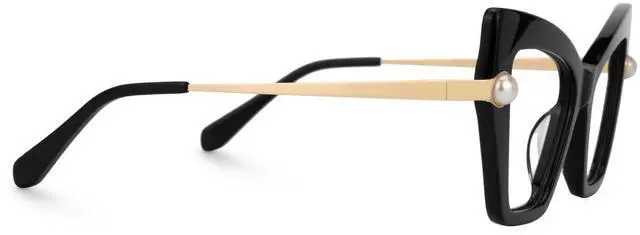 Alt view image 5 of 5 - Zeelool Cat Eye Glasses Stylish Pearl Eyewear for Women Blue Light Blocking Glasses Anti Eyestrain Glasses Tilana ZJGX316234 Black