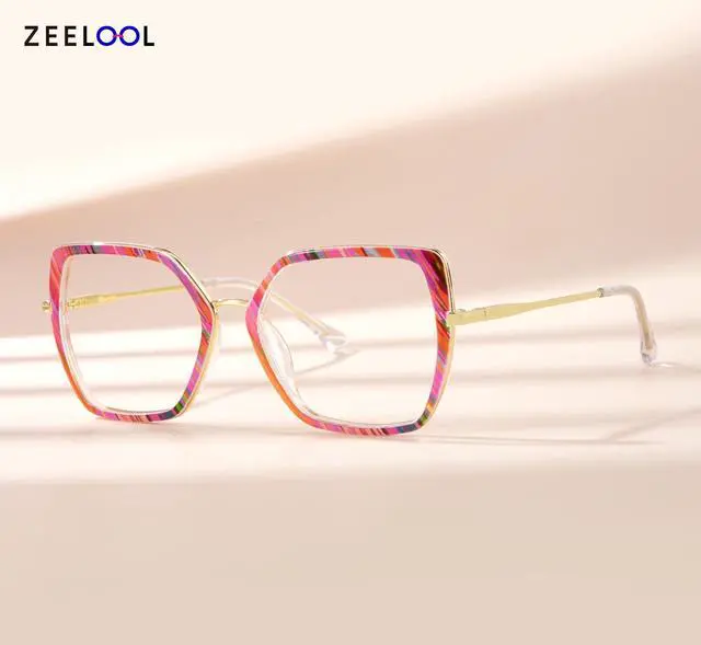 Alt view image 2 of 5 - Zeelool Blue Light Blocking Glasses for Woman, Fashion Glasses Computer Eyeglasses Anti UV, Eyestrain & Glare Eyewear with Spring Hinge Keller ZJGX344755-07B