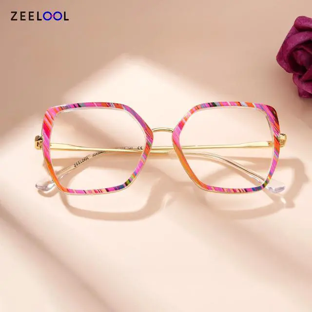 Alt view image 5 of 5 - Zeelool Blue Light Blocking Glasses for Woman, Fashion Glasses Computer Eyeglasses Anti UV, Eyestrain & Glare Eyewear with Spring Hinge Keller ZJGX344755-07B