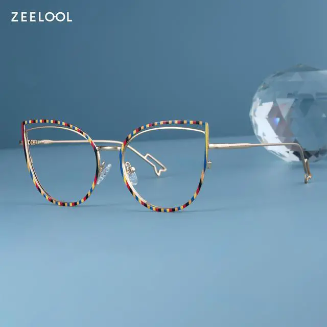 Alt view image 2 of 5 - Zeelool Blue Light Blocking Glasses for Women, Fashion Glasses Computer Eyeglasses Eyewear Anti UV, Eyestrain and Glare with Non-prescription Clear Lenses ZJGM506216-06B