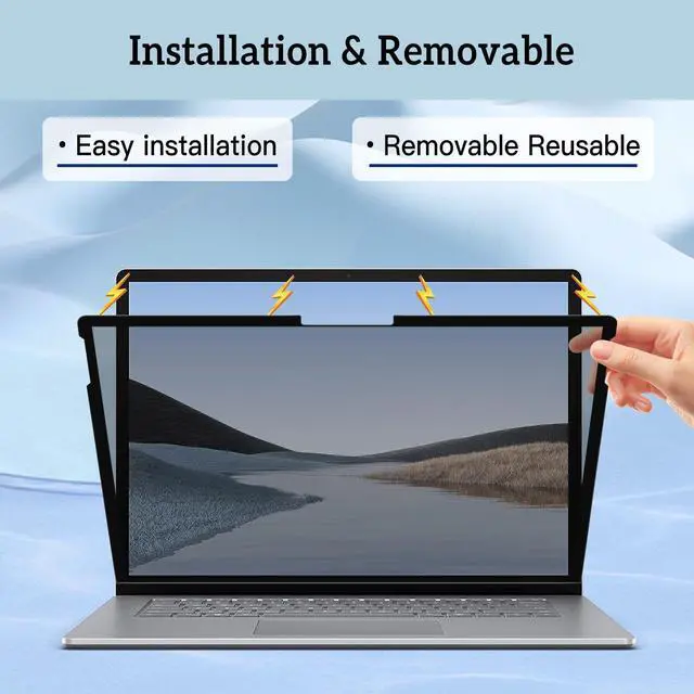 Alt view image 3 of 5 - ZOEAGG Privacy Screen for Surface Laptop 13.8 inch,Removable Surface Laptop 7 Privacy Screen,Reusable/Easy Installation/Anti-Spy/Anti-Glare/Anti Blue Light for Microsoft Surface Laptop Monitor