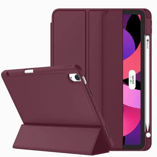 Main image of ZryXal iPad Air 11 Inch Case M3 2025 / M2 2024, iPad Air Case 5th Generation/4th Generation 2022/2020 10.9 Inch [Support Touch ID and Auto Wake/Sleep](Wine)