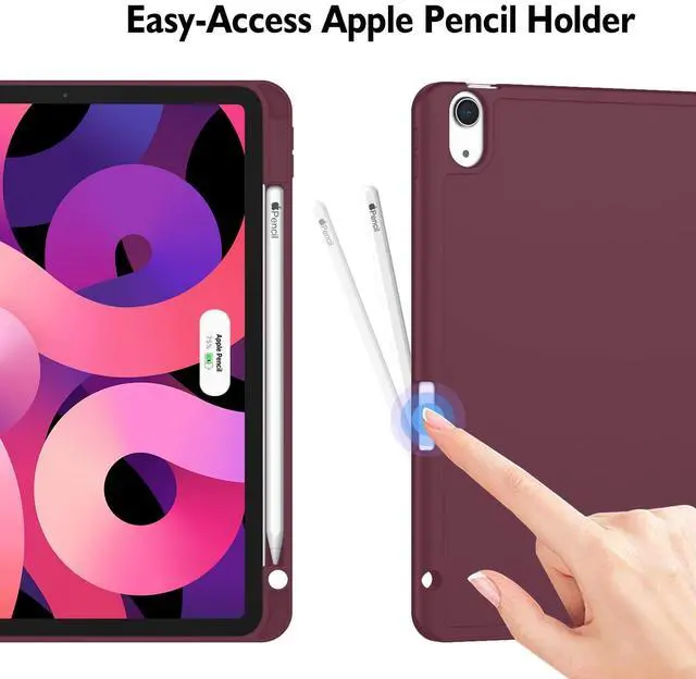 Alt view image 3 of 5 - ZryXal iPad Air 11 Inch Case M3 2025 / M2 2024, iPad Air Case 5th Generation/4th Generation 2022/2020 10.9 Inch [Support Touch ID and Auto Wake/Sleep](Wine)