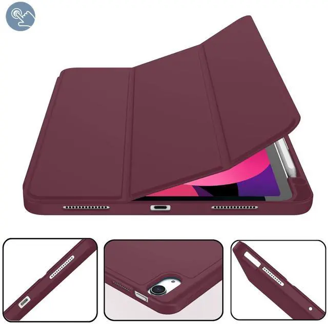 Alt view image 4 of 5 - ZryXal iPad Air 11 Inch Case M3 2025 / M2 2024, iPad Air Case 5th Generation/4th Generation 2022/2020 10.9 Inch [Support Touch ID and Auto Wake/Sleep](Wine)