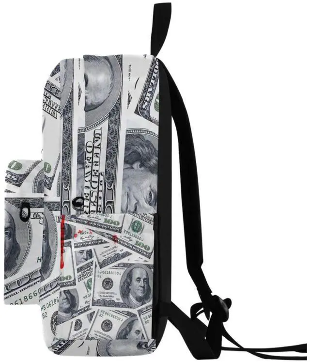 Alt view image 5 of 5 - ZzWwR Bloody Us 100 Dollars Money Big Travel Laptop Backpack Durable Computer Bag Gift for Men Women School Bookbags Work