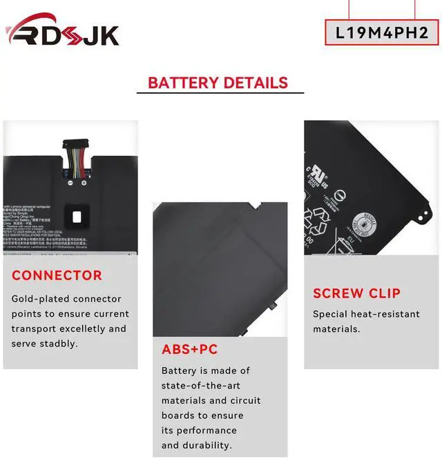 Alt view image 5 of 5 - L19M4PH2 L19C4PH2 Laptop Battery for Lenovo Ideapad Yoga 9-14ITL5 82BG Yoga 9i (14inch) 2-in-1 C950 9-14ITL5-82BG001AUK 82BG00DRUE Series SB10Z33894 5B10Z33895 5B10Z33896 SB10Z33898 7.68V 60Wh 7820mAh