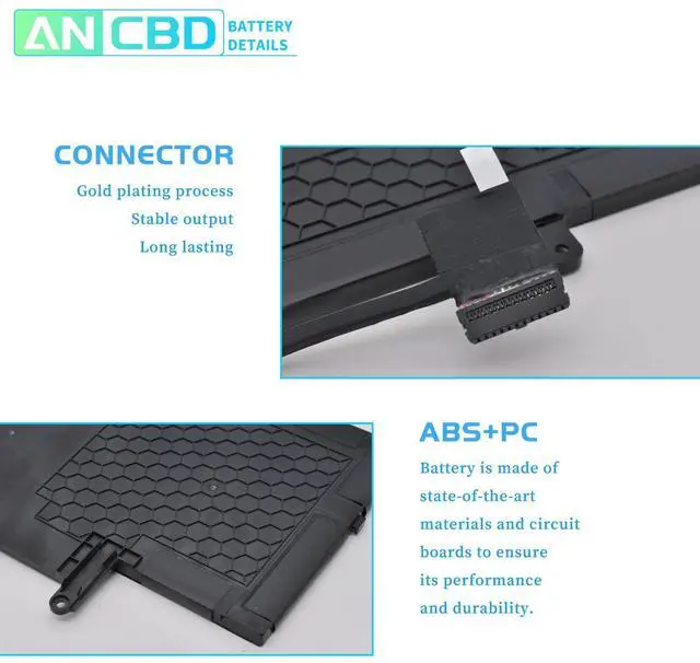 Alt view image 3 of 5 - ANCBD N7HT0 Laptop Battery for Dell Latitude 9510 9520 9520 2-in-1 Series N7HT0 N7HTO TVKGH HYMNG 0HYMNG 089GNG 08NFC N2NLL PKW00 0PKW00 YMX3G V5K68 VM71K 2ICP4/60/80-2 7.6V 52Wh/6500mAh/4-Cells