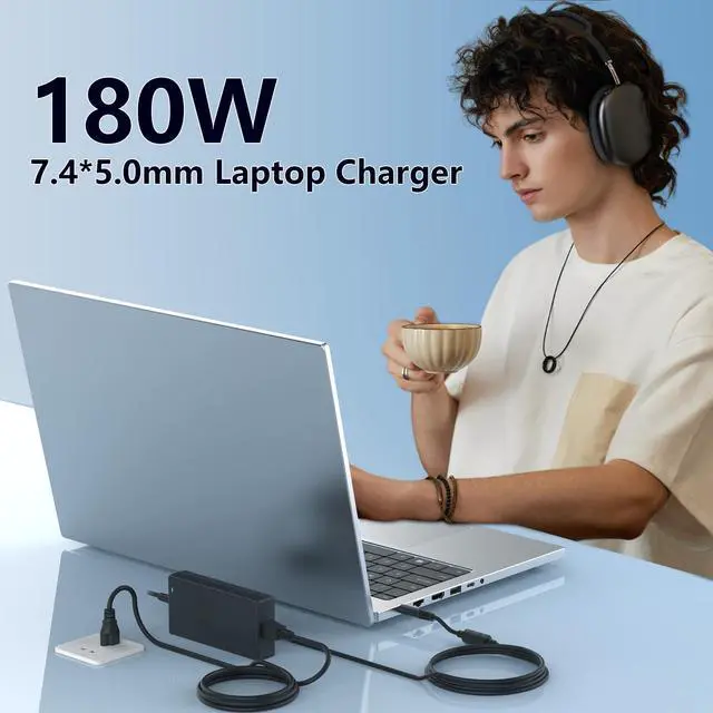 Alt view image 5 of 5 - 180W 130W Laptop Charger Fit for Dell Alienware 15 R1 R2 Precision 15 7000 (7510) 17 7000 (7710) M4600 M4700 M4800 la180pm180 da180pm111 19.5V 9.23A 7.4mm Tip AC Adapter Power Cord