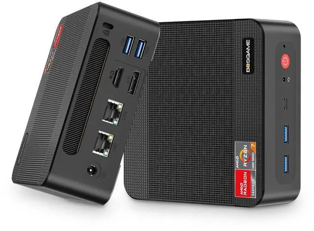 Main image of BOSGAME Mini PC Desktop Computers P4,AMD Ryzen 7 5825U, 32GB DDR4 RAM 1TB m.2 NVMe SSD, Dual 2.5GbE LAN Ports/WiFi 6E/BT5.2, 4K Triple Display, Dual NVMe SSD Slots Micro PC Easy for Expand