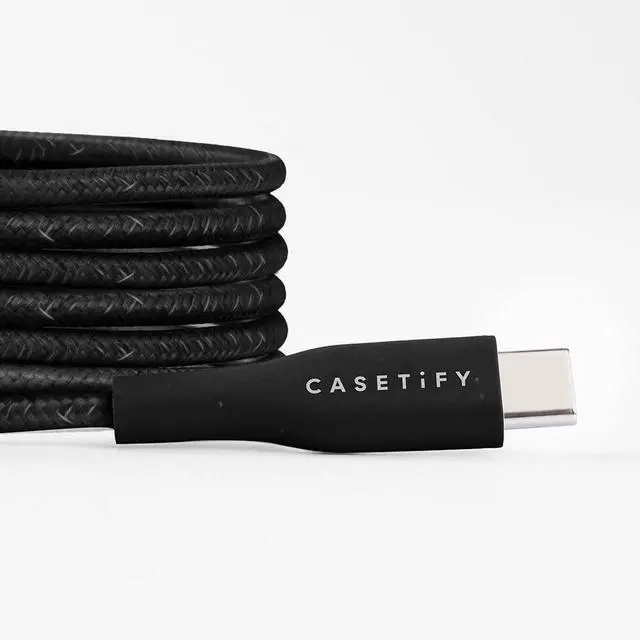 Alt view image 2 of 4 - CASETiFY Powerthru USB-C to USB-C Cable (2m/6.6ft) - Black