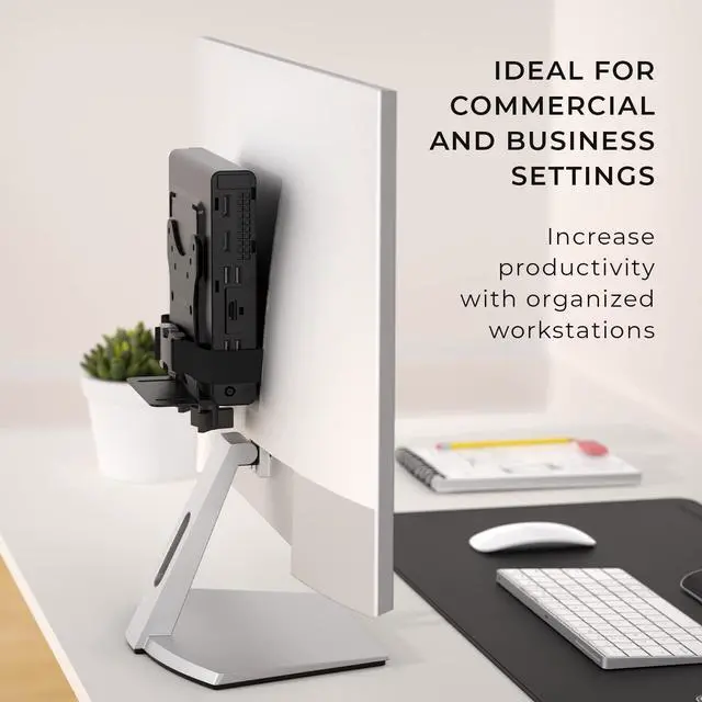 Alt view image 5 of 5 - HumanCentric Thin Client Mount Bracket, Mount a Mini PC or Computer to a VESA Monitor Arm or Stand, Pole, or Under Desk or Surface, Devices with 0.65-2.55" in Depth for 75x75 and 100x100mm Patterns
