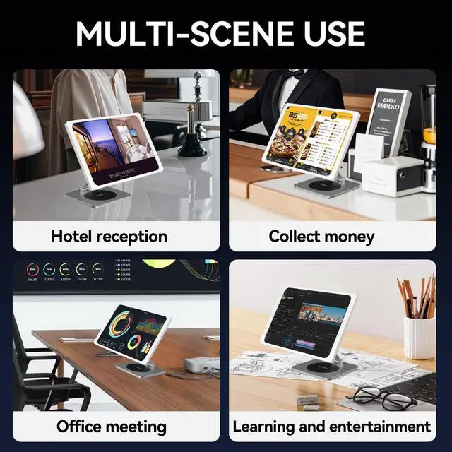 Alt view image 5 of 5 - EMONITA Foldable Magnetic Stand with Charging Case A7 for iPad (9th / 8th / 7th Generation) 10.2-Inch. Strong Magnets, 360 Rotation, 90 Tilt, 47W Fast Charger Adapter USB C Cable Included