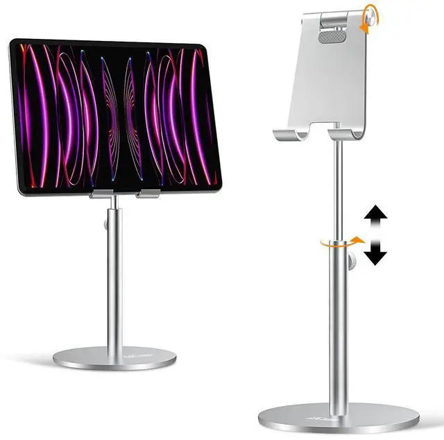 Main image of AICase Upgraded iPad Stand - Adjustable Desk Stand for iPad Pro 9.7, 10.5, 11, 12.9 Air Mini 5th/6th Gen, Samsung Tablet, Tab (3.5-13")