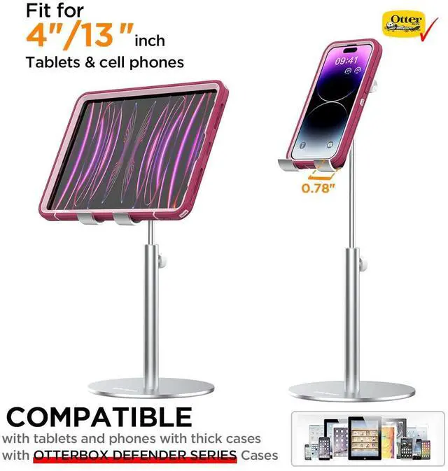 Alt view image 4 of 5 - AICase Upgraded iPad Stand - Adjustable Desk Stand for iPad Pro 9.7, 10.5, 11, 12.9 Air Mini 5th/6th Gen, Samsung Tablet, Tab (3.5-13")