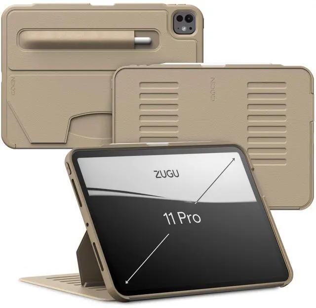 Main image of Zugu Case for iPad Pro 11 (M4) 2024, Slim Protective Cover with Apple Pencil Holder, Auto Wake/Sleep, Multiple Viewing Angles, iPad Pro 11 Inch Cover, Phone Protector, Sand