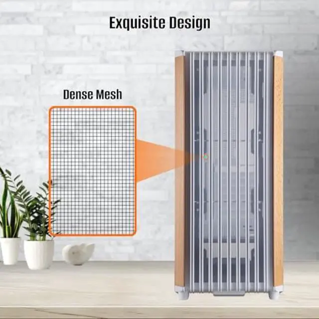 Alt view image 3 of 5 - ATX Mid Tower Gaming PC Case - Tempered Side Glass Panel - Dual Chamber - Walnut Wood Front - Can Build in 12 ARGB PWM Fans High Airflow 360MM RAD Supports for ATX/mATX/Mini ITX Motherboards White