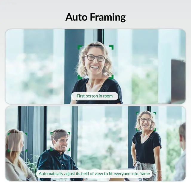 Alt view image 3 of 5 - WYRESTORM 4K UHD Conference Room Webcam with AI Auto Framing, Presenter & Speaker Tracking - 120deg Wide-Angle Camera, 5X Digital Zoom, Mic & Speaker for PC Meetings, Microsoft Teams & Zoom