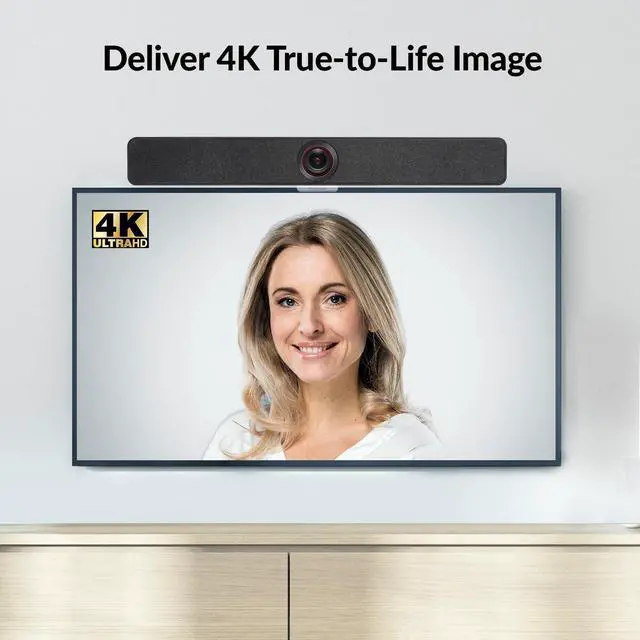 Alt view image 5 of 5 - WYRESTORM 4K UHD Conference Room Webcam with AI Auto Framing, Presenter & Speaker Tracking - 120deg Wide-Angle Camera, 5X Digital Zoom, Mic & Speaker for PC Meetings, Microsoft Teams & Zoom