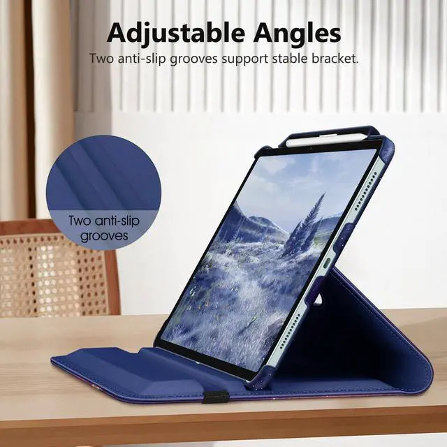 Alt view image 5 of 5 - Fintie Rotating Case for iPad Air 13-inch (M3) 2025, (M2) 2024-360 Degree Swiveling Protective Stand Cover with Pencil Holder, Auto Wake/Sleep, Galaxy