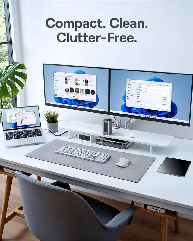 Alt view image 2 of 5 - Baseus Docking Station Dual Monitor, Nomos Win Air(12 in 1) Laptop Dock, 2*4K HDMI, 10Gbps USB Ports, 1Gbps Ethernet, PD 100W(No Power Adapter), USB C Docking Station for Dell/HP/Lenovo/Asus/Acer/Mac