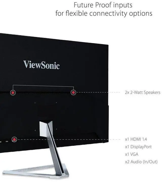 Alt view image 4 of 5 - ViewSonic VX3276-MHD 32 Inch 1080p Widescreen IPS Monitor with Ultra-Thin Bezels, Screen Split Capability HDMI and DisplayPort
