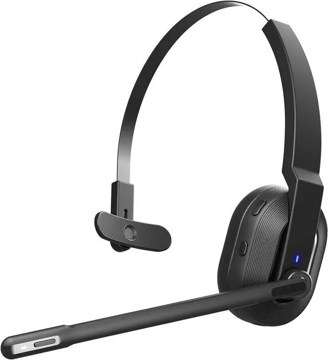 Main image of EKSA Trucker Bluetooth Headset, Wireless Headset with Microphone AI Noise Canceling, On Ear Bluetooth Headphone with Mute for Driver Office Call Center Computer Skype