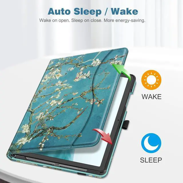 Alt view image 4 of 5 - Fintie Case for Samsung Galaxy Tab A9 Plus/A9+ 5G 11 Inch 2023 Model (SM-X210/X216/X218), Multi-Angle Viewing Smart Stand Back Cover with Pocket Auto Wake/Sleep, Blossom