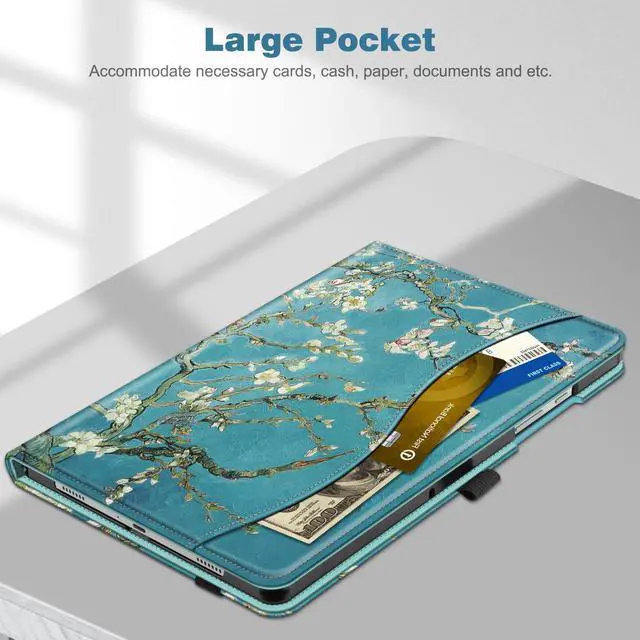 Alt view image 5 of 5 - Fintie Case for Samsung Galaxy Tab A9 Plus/A9+ 5G 11 Inch 2023 Model (SM-X210/X216/X218), Multi-Angle Viewing Smart Stand Back Cover with Pocket Auto Wake/Sleep, Blossom