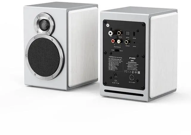 Main image of FiiO SA1 High-Fidelity Desktop Speaker. 31-Band PEQ, LDAC Bluetooth,20W2+5W2 Output, Phono Preamp, Wood Fiber Woofer, Aluminum-Magnesium Tweeter (White)
