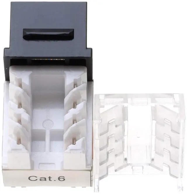 Alt view image 5 of 5 - SATMAXIMUM Cat6 Keystone Ethernet Wall Jack Punch Down UTP 45-Degree (Easier Termination Than 90-Degree), RJ45 Slim Profile Speed Termination 45deg Angled Black (20 Pack)