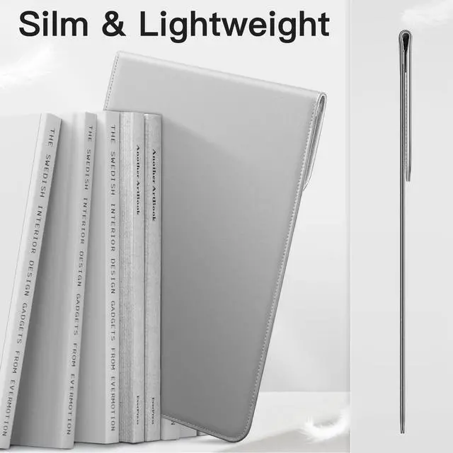 Alt view image 3 of 5 - JETech Slim Laptop Sleeve for MacBook Air 13-Inch (M4/M3/M2) 2022-2025, MacBook Pro 13-Inch (M2/M1) 2016-2022, PU Leather Case (Grey)