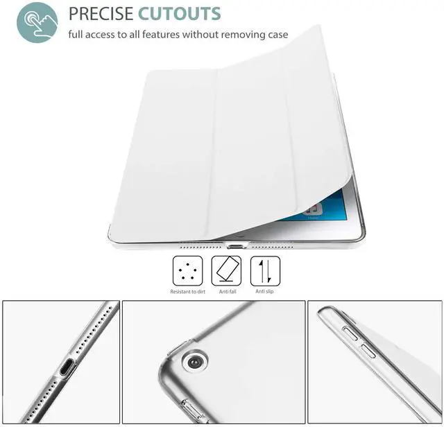 Alt view image 3 of 5 - ProCase iPad 9.7 Case (Old Model) 2018 iPad 6th Generation / 2017 iPad 5th Generation Case -White Bundle with 2 Pack iPad 9.7 Screen Protector 2018/2017, Tempered Glass Screen Film Guard