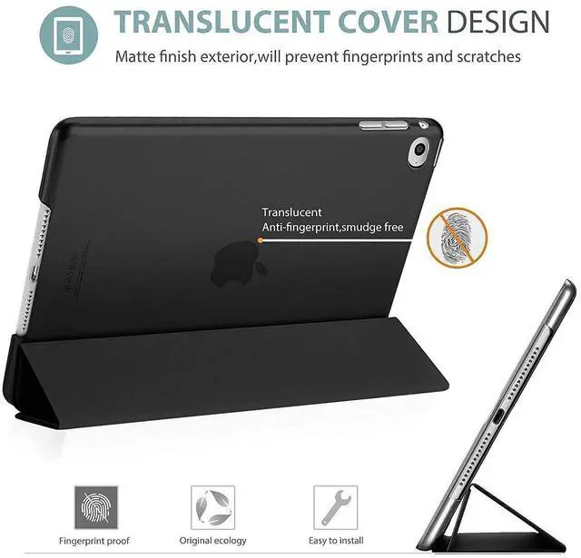 Alt view image 3 of 5 - ProCase iPad Air 2nd 2014 Black Slim Hard Shell Case Bundle with 2 Pack iPad 9.7 2018 & 2017 / iPad Pro 9.7 / iPad Air 2 / iPad Air Tempered Glass Screen Protectors