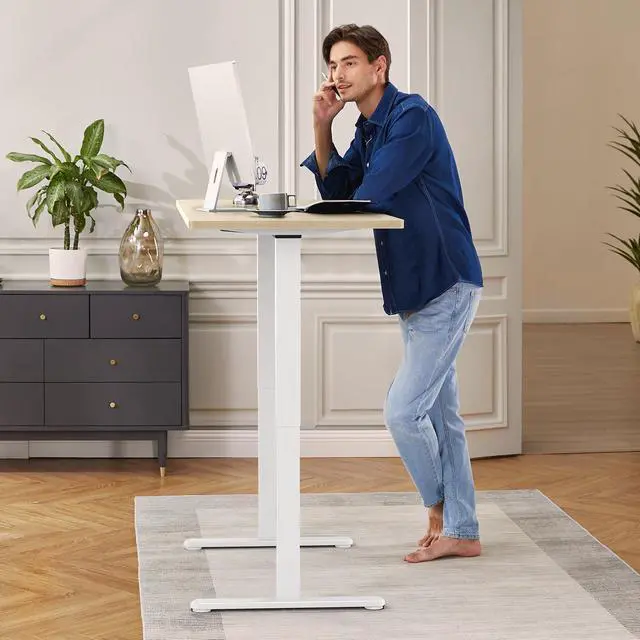 Alt view image 2 of 5 - ErGear Dual Motor Standing Desk Frame, Electric Adjustable Legs Compatible Desktop Size 44''-90'', 264 lbs Weight Capacity, 4 Memory Height Settings Stand up Desks Base, White Frame Only